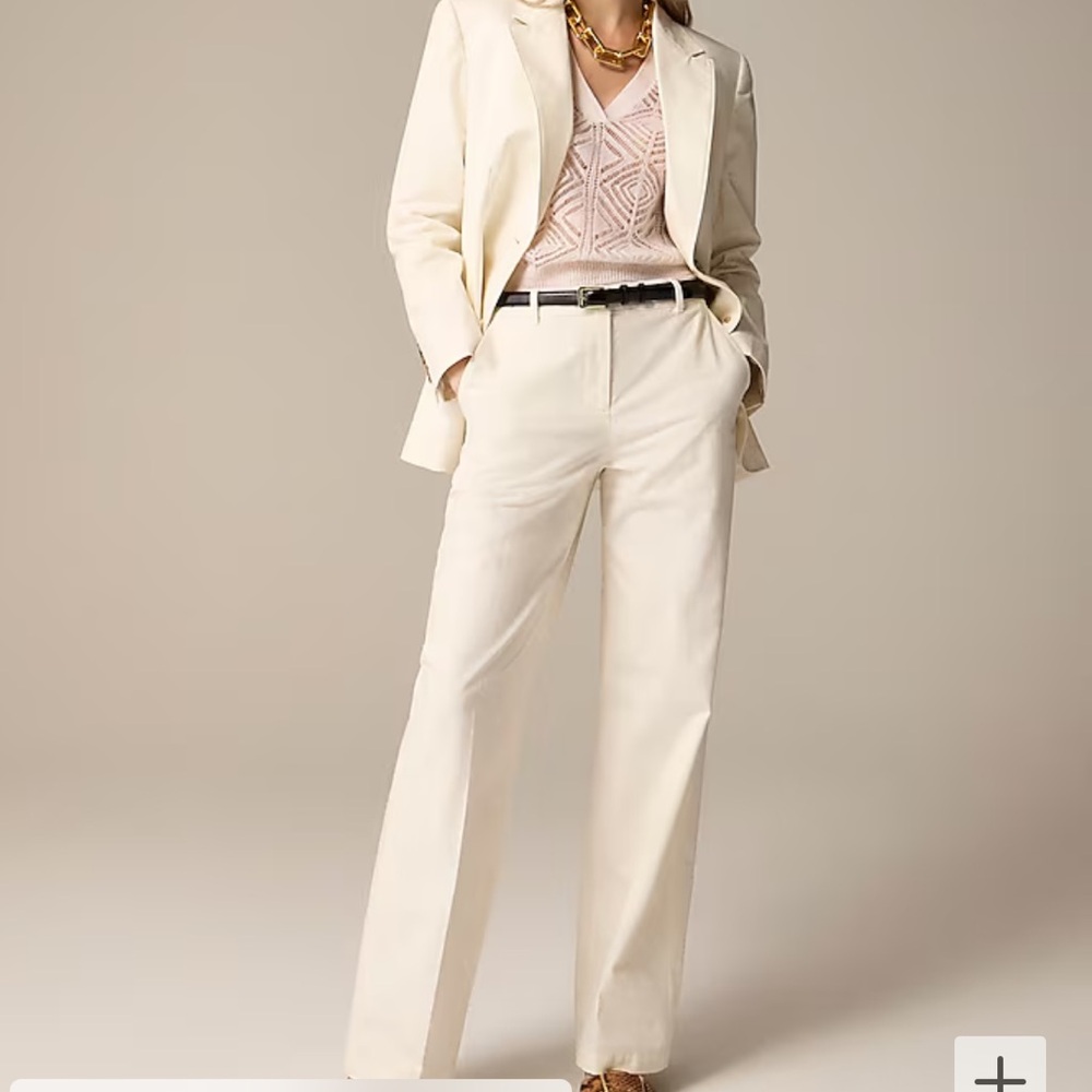 New With Tags J Crew Full-length wide-leg trouser in cotton blend Size 14